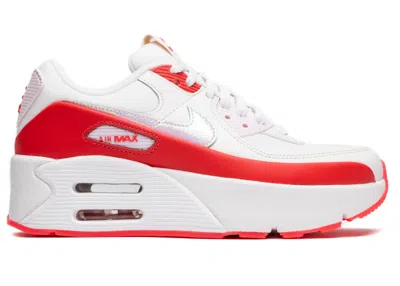 Pre-owned Nike Air Max 90 Lv9 (women's) Sneakers In Sail/siren Red/pearl Pink