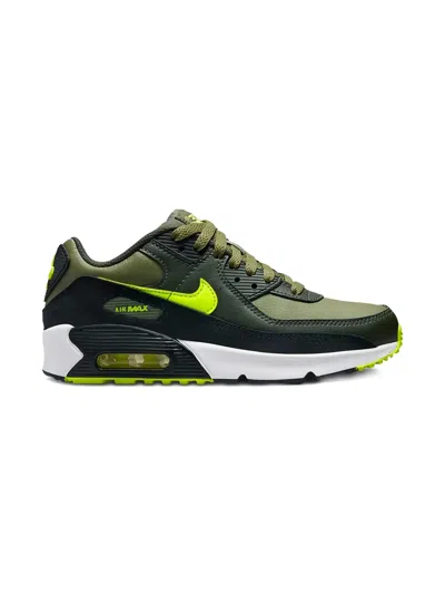 Nike Kids' Air Max 90 "medium Olive/volt" Sneakers In Multi