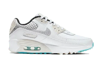Pre-owned Nike Air Max 90 Netted Heel Sneakers In White/black/teal