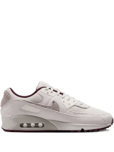 Nike Air Max 90 Prm "sail/burgundy Crush" Sneakers In Gold