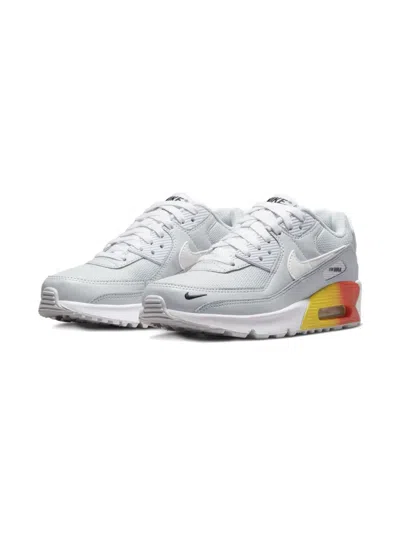 Nike Kids' Air Max 90 "pure Platinum Cosmic Clay Lightning White" Sneakers In Gray