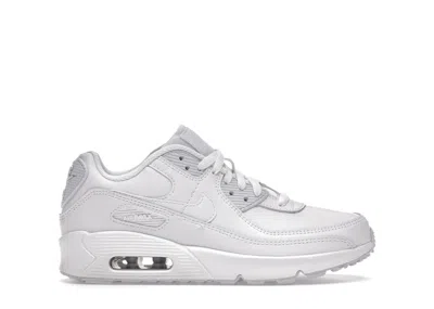 Pre-owned Nike Air Max 90 Recraft Triple Sneakers In White/metallic Silver In Multi