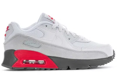 Pre-owned Nike Air Max 90 Red Sneakers In White/light Silver/flat Pewter