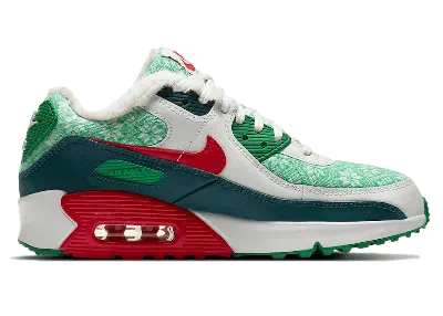 Pre-owned Nike Air Max 90 Se Christmas Sneakers In White/dark Atomic Teal/lucky Green