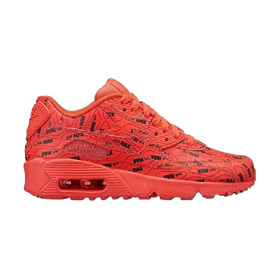 Pre-owned Nike Air Max 90 Se Gs 'all Over Logo' In Orange