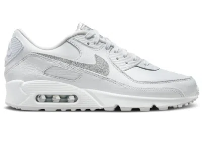 Pre-owned Nike Air Max 90 Se Silver Glitter (women's) Sneakers In White/photon Dust/metallic Silver