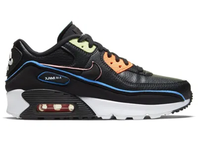 Pre-owned Nike Air Max 90 Se Sneakers In Black/blue Fury