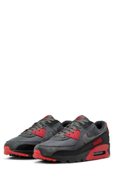Nike Air Max 90 Smoke Grey Fire Red In Gray