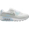 Nike Air Max 90 Sneaker In White/ Silver/ Glacier Blue