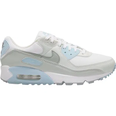 Nike Air Max 90 Sneaker In White/ Silver/ Glacier Blue