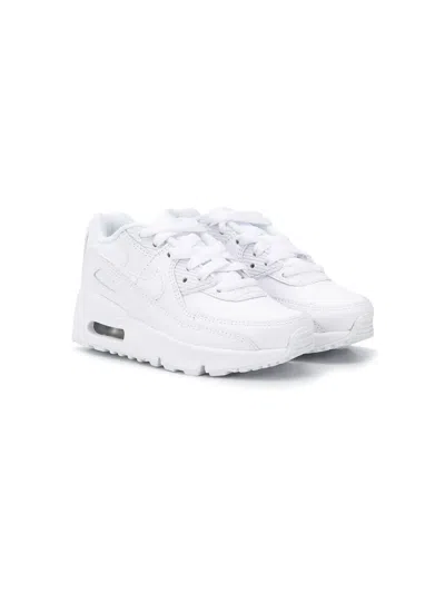 Nike Kids'  Air Max 90 Easyon In White/white/metallic Silver
