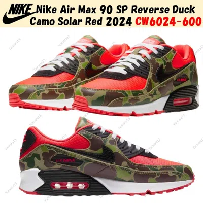 Pre-owned Nike Air Max 90 Sp Reverse Duck Camo Solar Red 2024 Cw6024-600 Us Men's Size