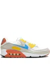 Nike Air Max 90 "summit White/light Bone/vivid Sulphur/university Blue" Sneakers In Neutrals
