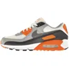 Nike Men's Air Max 90 Summit White/smoke Grey/safety Orange Low Shoes In Multi