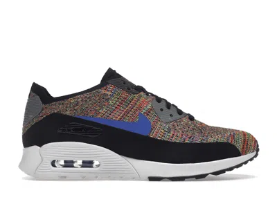 Pre-owned Nike Air Max 90 Ultra 2.0 Flyknit (women's) Sneakers In Black/medium Blue/cool Grey In Multi