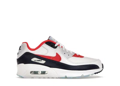 Pre-owned Nike Air Max 90 Usa Denim Sneakers In White/midnight Navy/psychic Blue
