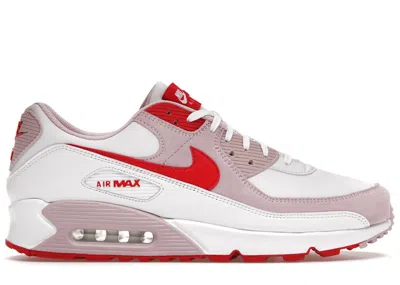 Pre-owned Nike Air Max 90 Valentine's Day (2021) (women's) Sneakers In White/university Red/tulip Pink