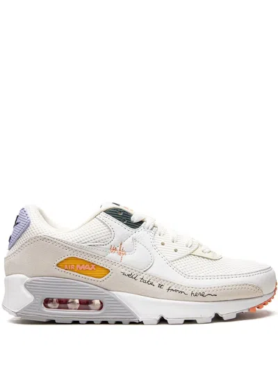 Nike Air Max 90 "we'll Take It From Here" Sneakers In Summit White/ White/ Pro Green