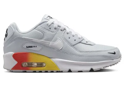 Pre-owned Nike Air Max 90 White Sneakers In Pure Platinum/cosmic Clay/lightning