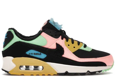 Pre-owned Nike Air Max 90 (women's) Sneakers In Atomic Pink/laser Blue/solar Flare