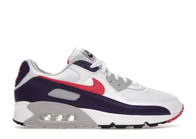 Pre-owned Nike Air Max 90 (women's) Sneakers In White/eggplant/flare
