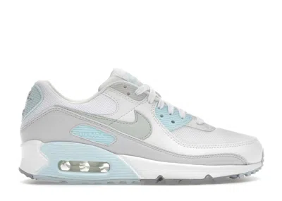 Pre-owned Nike Air Max 90 (women's) Sneakers In White/glacier Blue/wolf Grey
