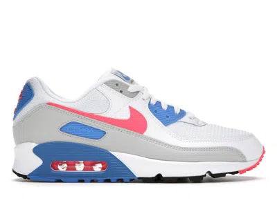 Pre-owned Nike Air Max 90 (women's) Sneakers In White/hot Coral/light Blue