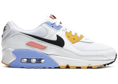 Pre-owned Nike Air Max 90 (women's) Sneakers In White/pure Platinum/solar Flare