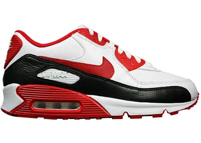 Pre-owned Nike Air Max 90 (women's) Sneakers In White/sport Red/black