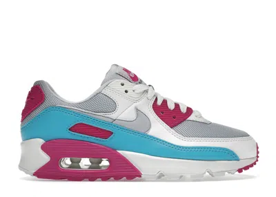 Pre-owned Nike Air Max 90 (women's) Sneakers In White/vivid Pink/light Blue Fury In Multi