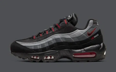 Pre-owned Nike Air Max 95 Black Grey Red Men's Size 9 Sneakers Cw7477-001