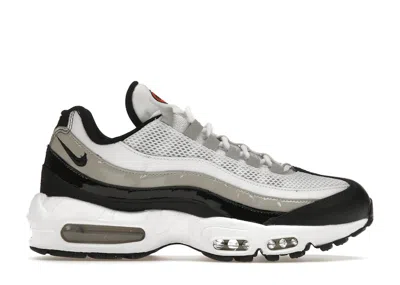 Pre-owned Nike Air Max 95 Black Patent (women's) Sneakers In White/light Iron Ore/university Red