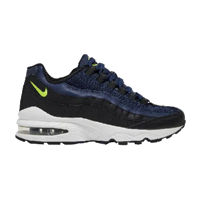 Pre-owned Nike Air Max 95 Gs 'midnight Navy Lemon Venom' In Black