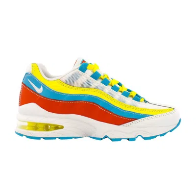 Pre-owned Nike Air Max 95 Gs 'white Blue Fury Opti Yellow' | Multi-color | Kid's Size 4.5