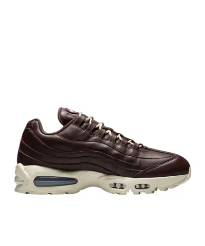 Nike Air Max 95 Leather Sneakers In Burgundy