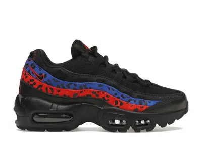 Pre-owned Nike Air Max 95 Leopard (women's) Sneakers In Black/habanero Red/racer Blue In Multi