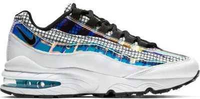 Pre-owned Nike Air Max 95 Lv8 Blue Glaze Black Sneakers In White/blue Gaze/lime Blast