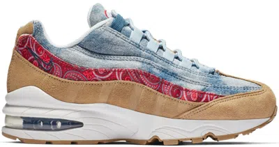 Pre-owned Nike Air Max 95 Wild West Sneakers In Particle Beige/university Red/thunderstorm In Multi