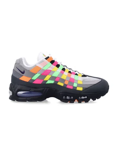 Nike Air Max 95 Woven Sneaker With Visible Air Cushioning In White Purple