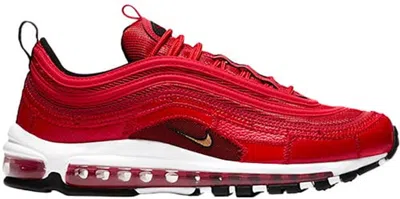 Pre-owned Nike Air Max 97 Cristiano Ronaldo Portugal Patchwork Sneakers In Varsity Red/metallic Gold/white