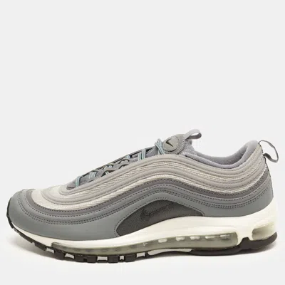 Pre-owned Nike Air Max 97 Essential Grey Size 44 Grey Faux Leather And Mesh Low Top Sneakers In Gray