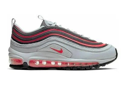 Pre-owned Nike Air Max 97 Felt Lined Sneakers In Wolf Grey/black/red