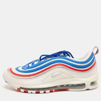 Pre-owned Nike Air Max 97 Game Royal Metallic Silver University Red Size 44 Multicolor Faux Leather Low Top Sneaker