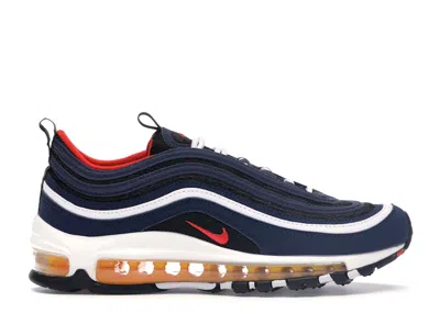 Pre-owned Nike Air Max 97 Habanero Red Sneakers In Midnight Navy Blue/black/white