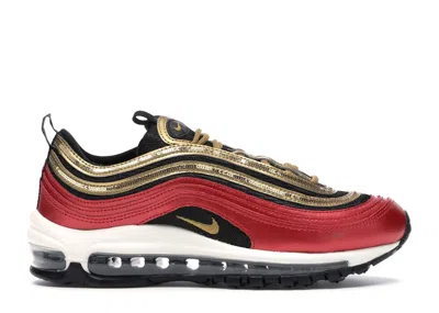 Pre-owned Nike Air Max 97 Red Gold Sequin (women's) Sneakers In Gym Red/metallic Gold/black In Multi
