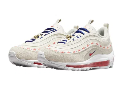 Pre-owned Nike Air Max 97 (women's) Sneakers In Light Bone/deep Royal Blue/white