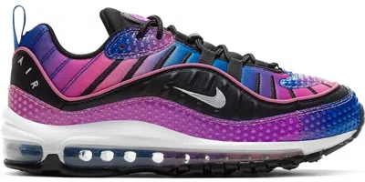 Pre-owned Nike Air Max 98 Bubble Pack Black (women's) Sneakers In Hyper Blue/white/magic Flamingo