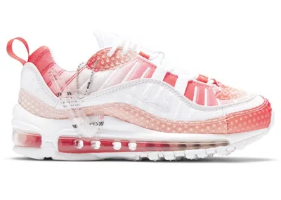 Pre-owned Nike Air Max 98 Bubble Pack (women's) Sneakers In Track Red/white/barely Rose