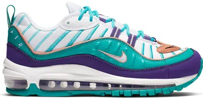 Pre-owned Nike Air Max 98 Hornets (women's) Sneakers In Court Purple/spirit Teal/light Blue Fury In Multi