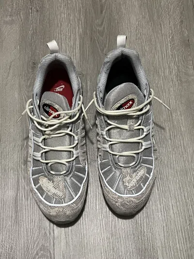 Pre-owned Nike Air Max 98 Supreme Shoes In Grey
